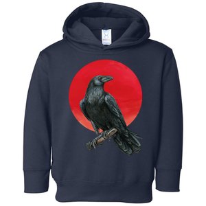 Black Crow Red Moon Toddler Hoodie