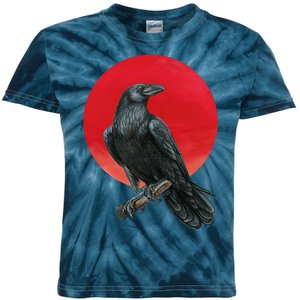 Black Crow Red Moon Kids Tie-Dye T-Shirt