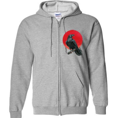 Black Crow Red Moon Full Zip Hoodie