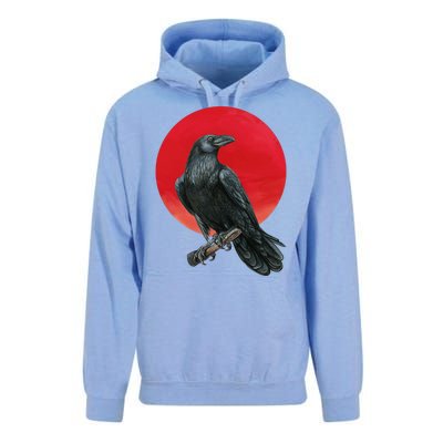 Black Crow Red Moon Unisex Surf Hoodie