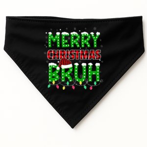 Bruh Christmas Red Plaid Teens Xmas Pajama USA-Made Doggie Bandana