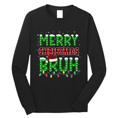 Bruh Christmas Red Plaid Teens Xmas Pajama Long Sleeve Shirt