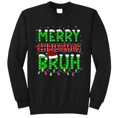 Bruh Christmas Red Plaid Teens Xmas Pajama Sweatshirt