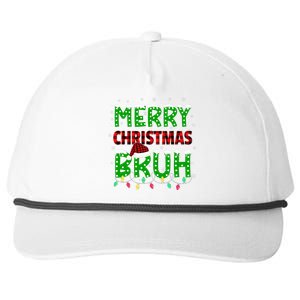 Bruh Christmas Red Plaid Teens Xmas Pajama Snapback Five-Panel Rope Hat