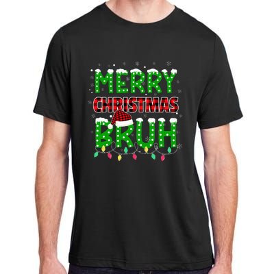 Bruh Christmas Red Plaid Teens Xmas Pajama Adult ChromaSoft Performance T-Shirt