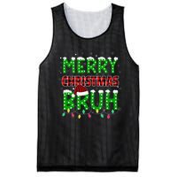 Bruh Christmas Red Plaid Teens Xmas Pajama Mesh Reversible Basketball Jersey Tank