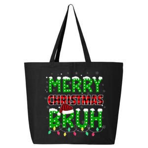 Bruh Christmas Red Plaid Teens Xmas Pajama 25L Jumbo Tote