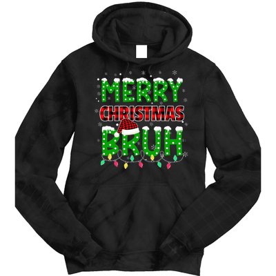 Bruh Christmas Red Plaid Teens Xmas Pajama Tie Dye Hoodie