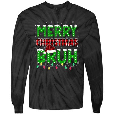 Bruh Christmas Red Plaid Teens Xmas Pajama Tie-Dye Long Sleeve Shirt