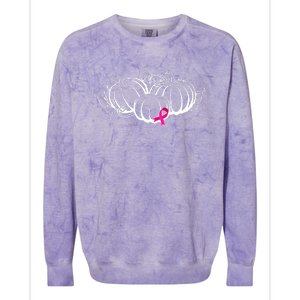 Breast Cancer Ribbon Pumpkin Fall Colorblast Crewneck Sweatshirt