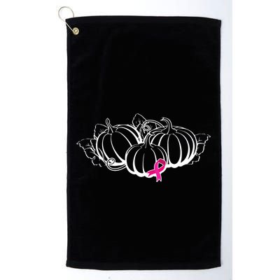 Breast Cancer Ribbon Pumpkin Fall Golf Towel