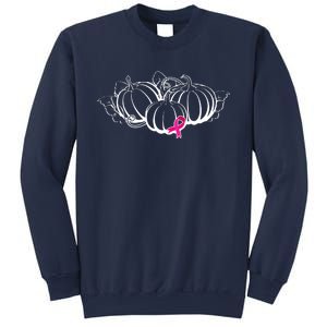 Breast Cancer Ribbon Pumpkin Fall Sweatshirt