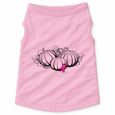 Breast Cancer Ribbon Pumpkin Fall Doggie Tank