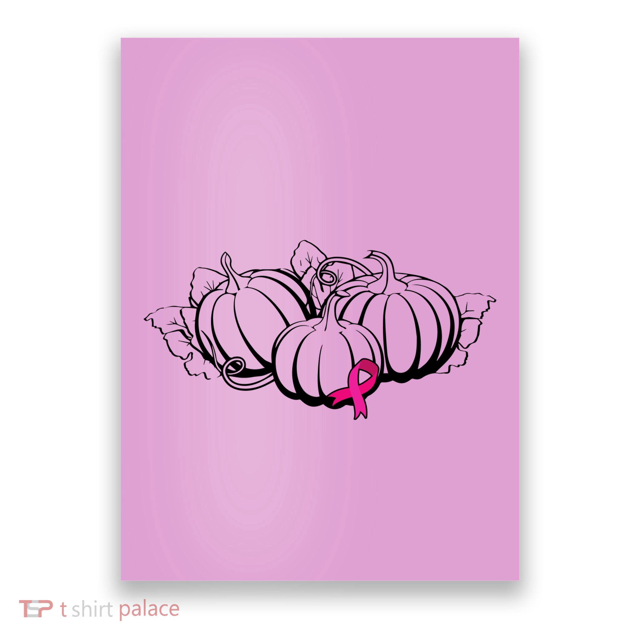 Breast Cancer Ribbon Pumpkin Fall Poster