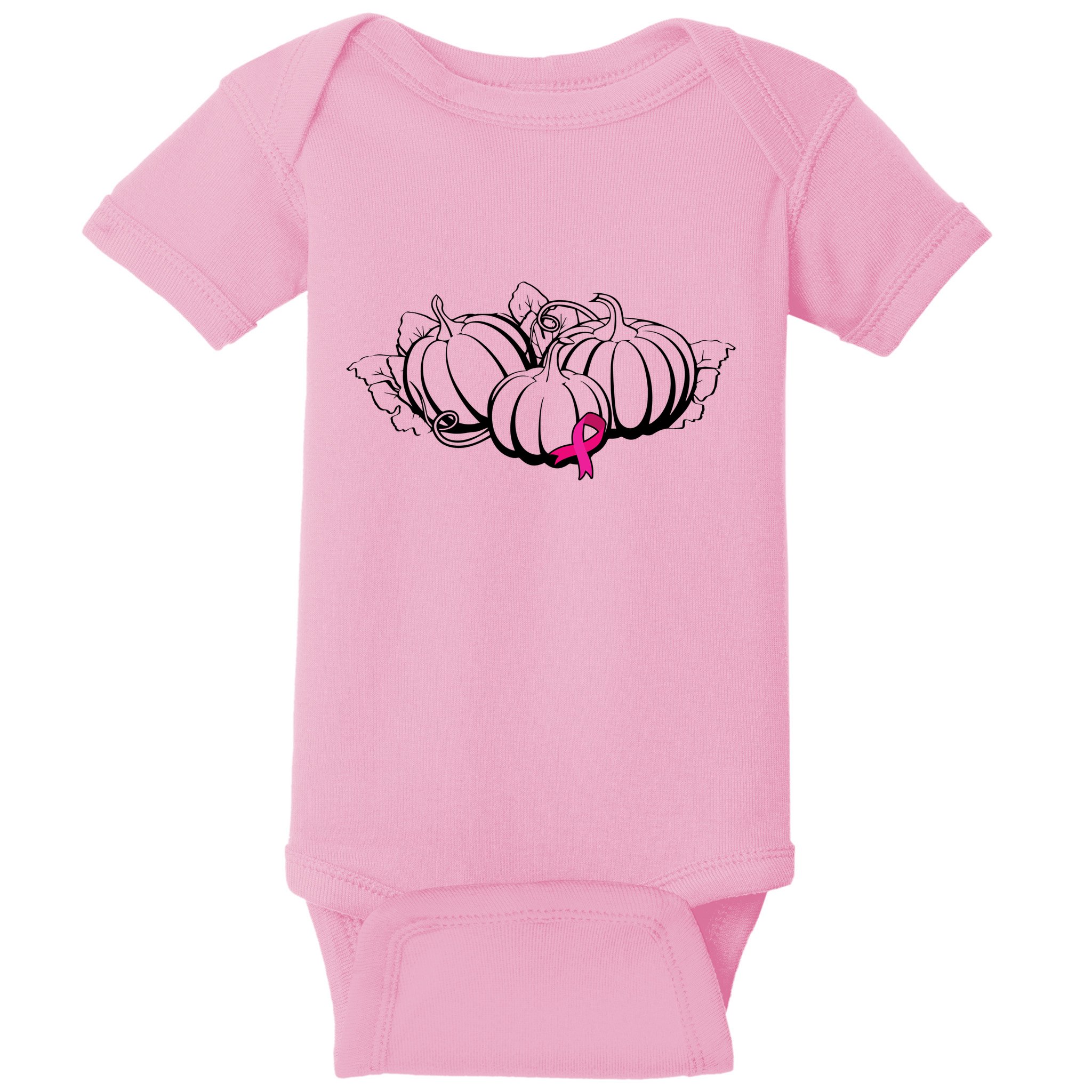 Breast Cancer Ribbon Pumpkin Fall Baby Bodysuit