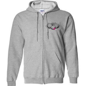 Breast Cancer Ribbon Pumpkin Fall Full Zip Hoodie