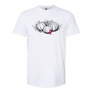 Breast Cancer Ribbon Pumpkin Fall Softstyle CVC T-Shirt