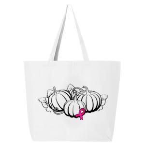 Breast Cancer Ribbon Pumpkin Fall 25L Jumbo Tote