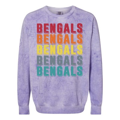 Bengals Colorful Retro Colorblast Crewneck Sweatshirt