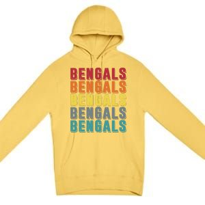 Bengals Colorful Retro Premium Pullover Hoodie