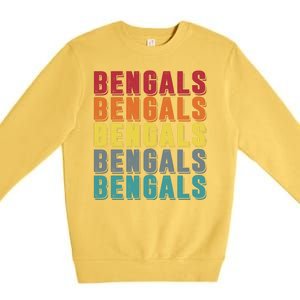 Bengals Colorful Retro Premium Crewneck Sweatshirt