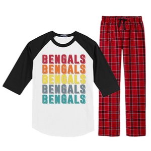 Bengals Colorful Retro Raglan Sleeve Pajama Set