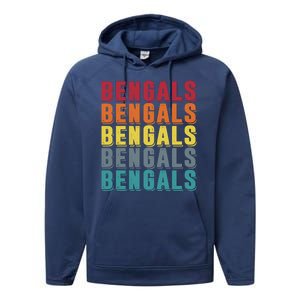 Bengals Colorful Retro Performance Fleece Hoodie