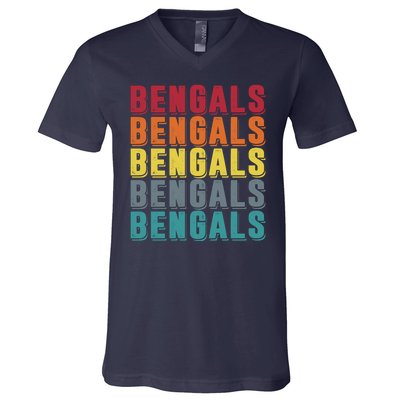 Bengals Colorful Retro V-Neck T-Shirt