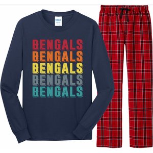 Bengals Colorful Retro Long Sleeve Pajama Set