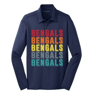 Bengals Colorful Retro Silk Touch Performance Long Sleeve Polo