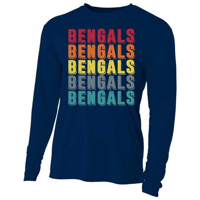 Bengals Colorful Retro Cooling Performance Long Sleeve Crew