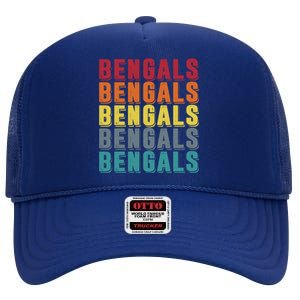 Bengals Colorful Retro High Crown Mesh Back Trucker Hat