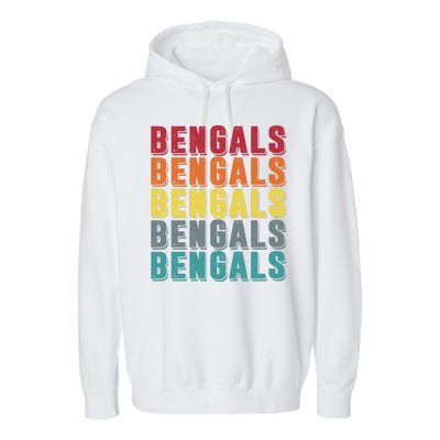 Bengals Colorful Retro Garment-Dyed Fleece Hoodie