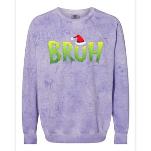 Bruh Christmas Red Plaid Xmas Pajama Colorblast Crewneck Sweatshirt