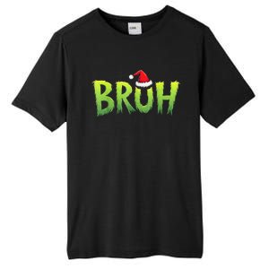 Bruh Christmas Red Plaid Xmas Pajama Tall Fusion ChromaSoft Performance T-Shirt