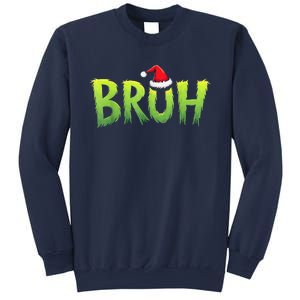 Bruh Christmas Red Plaid Xmas Pajama Sweatshirt