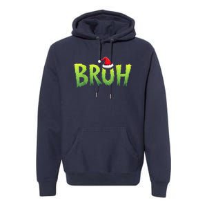 Bruh Christmas Red Plaid Xmas Pajama Premium Hoodie