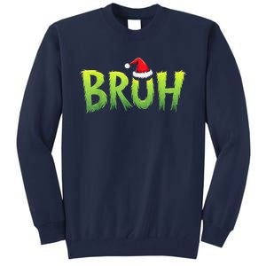 Bruh Christmas Red Plaid Xmas Pajama Tall Sweatshirt