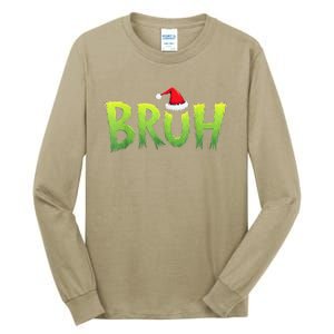 Bruh Christmas Red Plaid Xmas Pajama Tall Long Sleeve T-Shirt