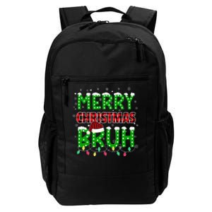 Bruh Christmas Red Plaid Teens Xmas Pajama Daily Commute Backpack