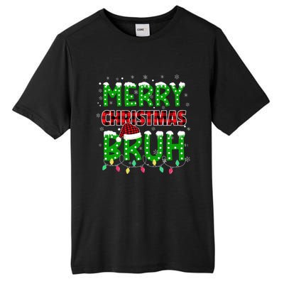 Bruh Christmas Red Plaid Teens Xmas Pajama Tall Fusion ChromaSoft Performance T-Shirt