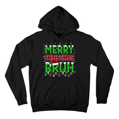 Bruh Christmas Red Plaid Teens Xmas Pajama Tall Hoodie