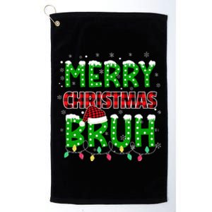 Bruh Christmas Red Plaid Teens Xmas Pajama Platinum Collection Golf Towel