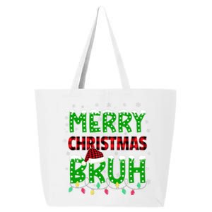 Bruh Christmas Red Plaid Teens Xmas Pajama 25L Jumbo Tote