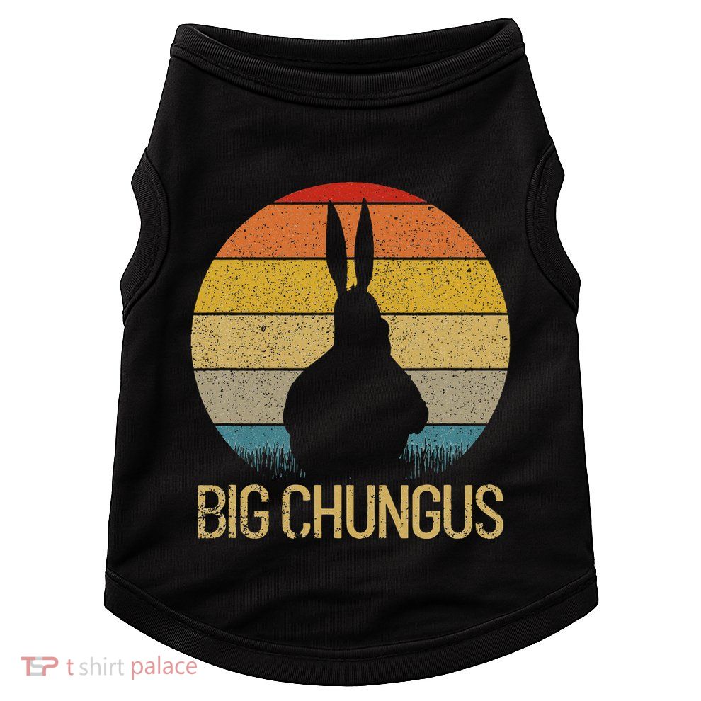 Big Chungus Retro Sunset Vintage Dank Meme Big Chungus Doggie Tank