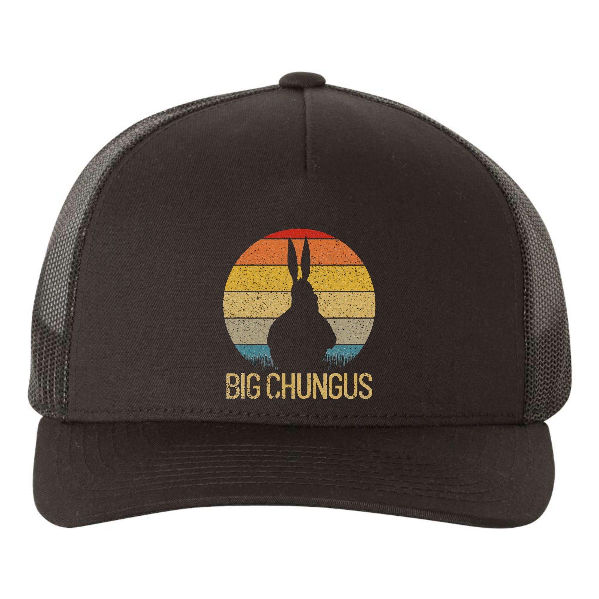 Big Chungus Retro Sunset Vintage Dank Meme Big Chungus Yupoong Adult 5-Panel Trucker Hat