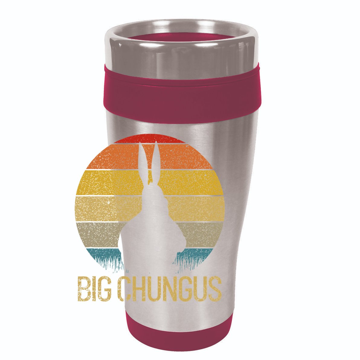 Big Chungus Retro Sunset Vintage Dank Meme Big Chungus 12oz Stainless Steel Coffee Mug