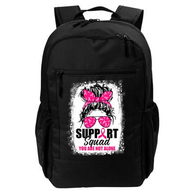 Breast Cancer Support Squad Messy Bun Warrior Awareness Backpack