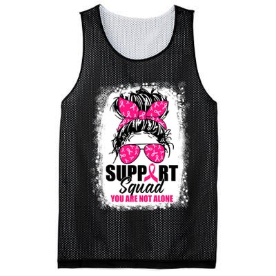 Breast Cancer Support Squad Messy Bun Warrior Awareness Mesh Reversible Basketball Jersey Tank