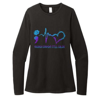 Broken Crayons Still Color Suicide Prevention Awareness Womens CVC Long Sleeve Shirt